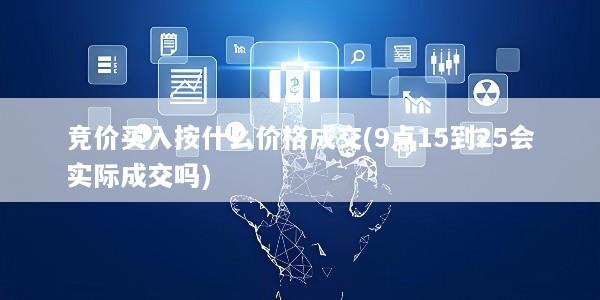 竞价买入按什么价格成交(9点15到25会实际成交吗)